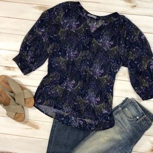 5/$25 Olivia Moon sheer floral top